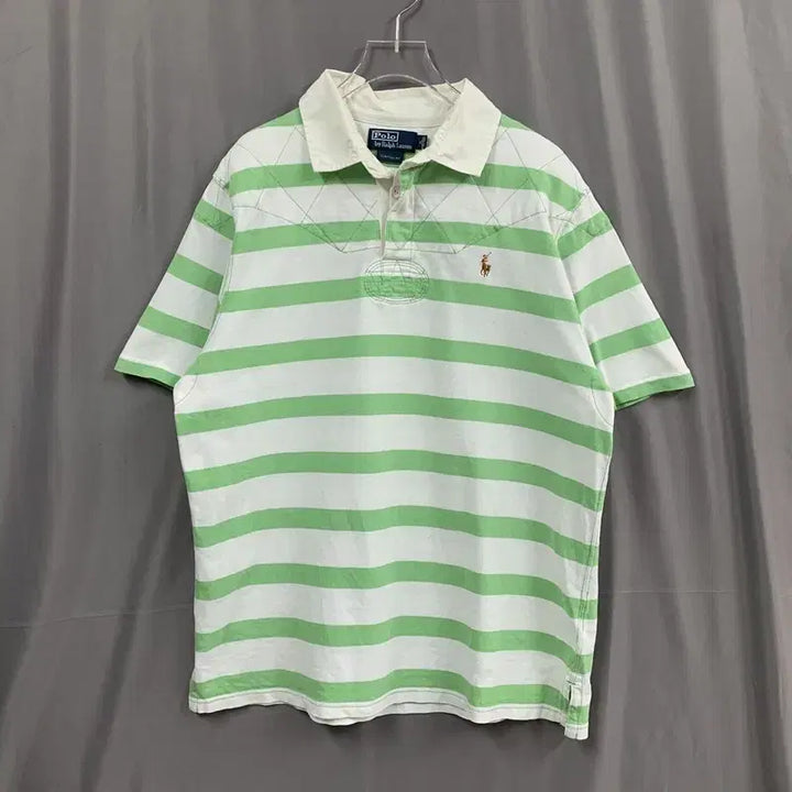 [BUNJANG] Polo Ralph Lauren Custom Fit Stripe Rugby PK Short Sleeve Polo T-Shirt / XL 폴로랄프로렌 커스텀핏 스트라이프 럭비 PK 반팔 카라티