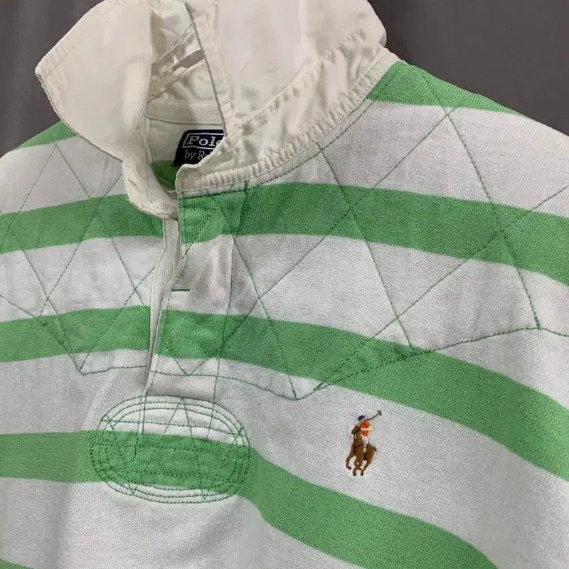 [BUNJANG] Polo Ralph Lauren Custom Fit Stripe Rugby PK Short Sleeve Polo T-Shirt / XL 폴로랄프로렌 커스텀핏 스트라이프 럭비 PK 반팔 카라티