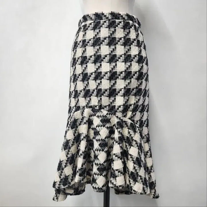 [BUNJANG] DAILY JUD Houndstooth Check Mermaid Long Skirt / DAILY JUD 하운드투스 체크 머메이드 롱 스커트 FREE