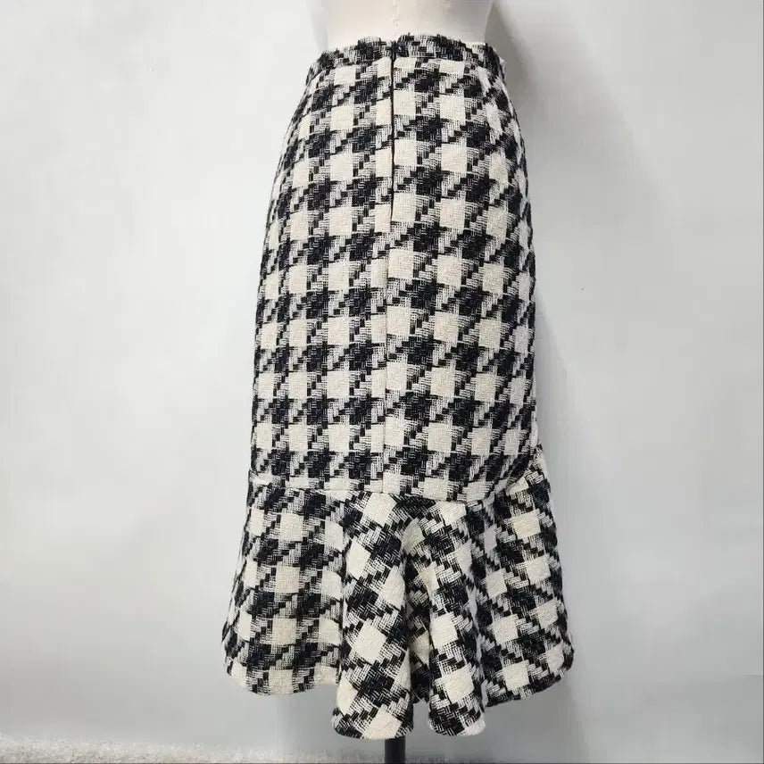 [BUNJANG] DAILY JUD Houndstooth Check Mermaid Long Skirt / DAILY JUD 하운드투스 체크 머메이드 롱 스커트 FREE