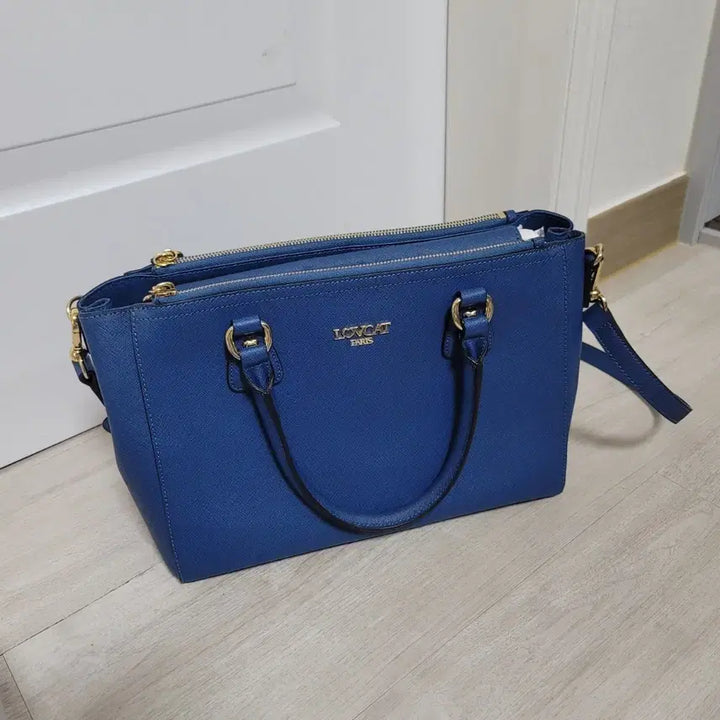 [BUNJANG] Lovecat Blue Tote &amp; Shoulder Bag / 러브캣 토트&amp;숄더백