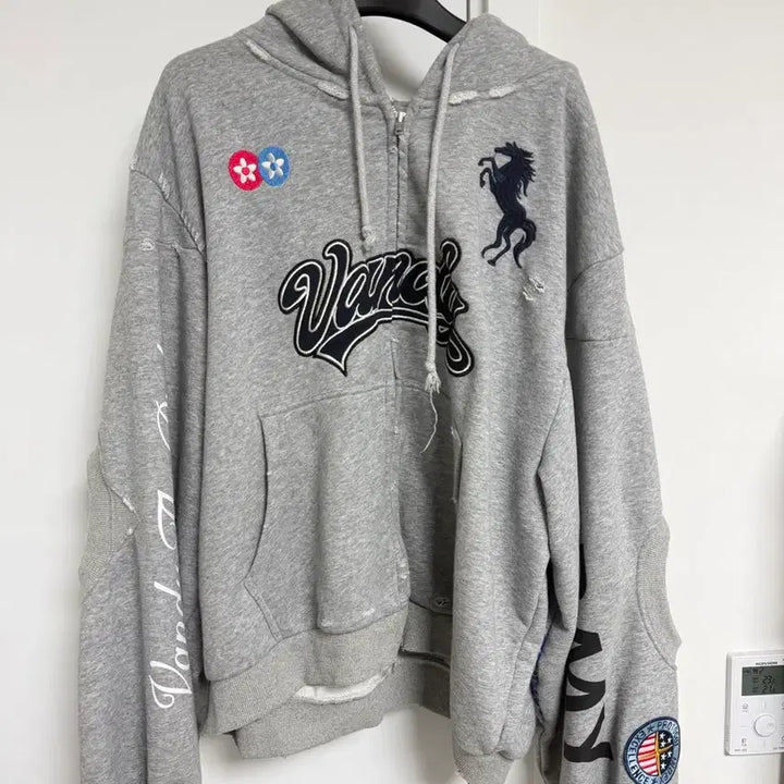 [BUNJANG] Protocol Index Hooded Zip-Up Grey / 프로토콜인덱스 후드집업