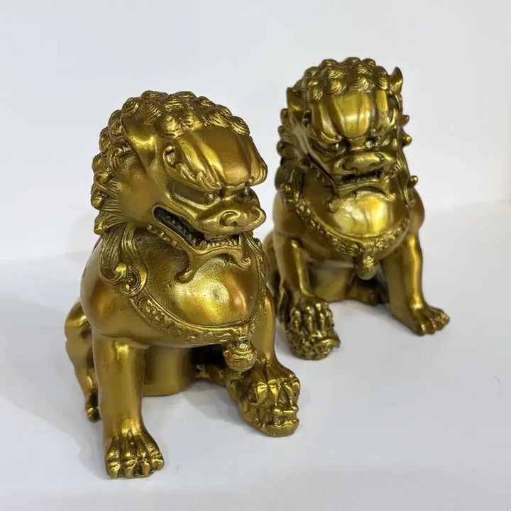 [BUNJANG] Haetae Pair Set Gold Interior Decor Ornament Housewarming Gift / 풍수 해태 한쌍 세트 골드 2p 인테리어 소품 개업선물 집들이선물