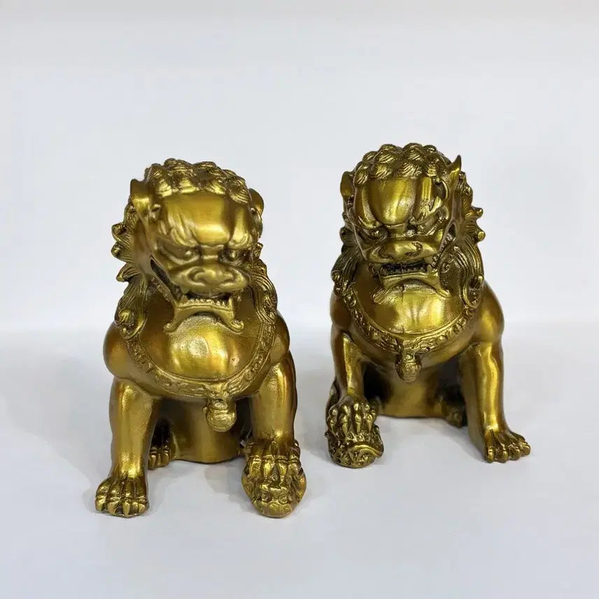 [BUNJANG] Haetae Pair Set Gold Interior Decor Ornament Housewarming Gift / 풍수 해태 한쌍 세트 골드 2p 인테리어 소품 개업선물 집들이선물