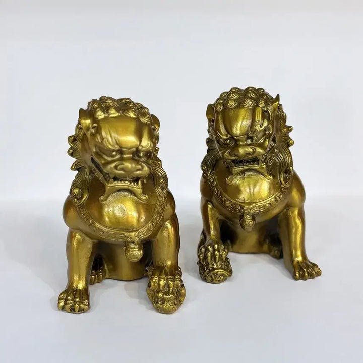 [BUNJANG] Haetae Pair Set Gold Interior Decor Ornament Housewarming Gift / 풍수 해태 한쌍 세트 골드 2p 인테리어 소품 개업선물 집들이선물