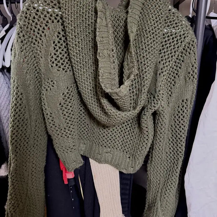 [BUNJANG] THUG CLUB Mesh Knit Hoodie Women&
