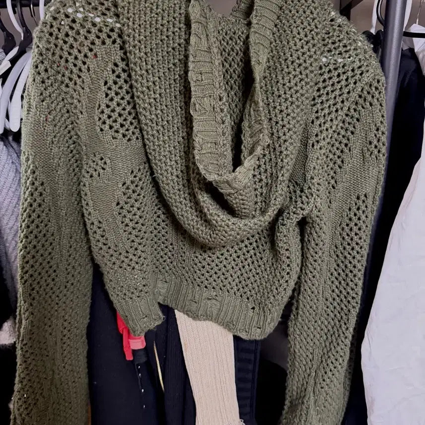 [BUNJANG] THUG CLUB Mesh Knit Hoodie Women&