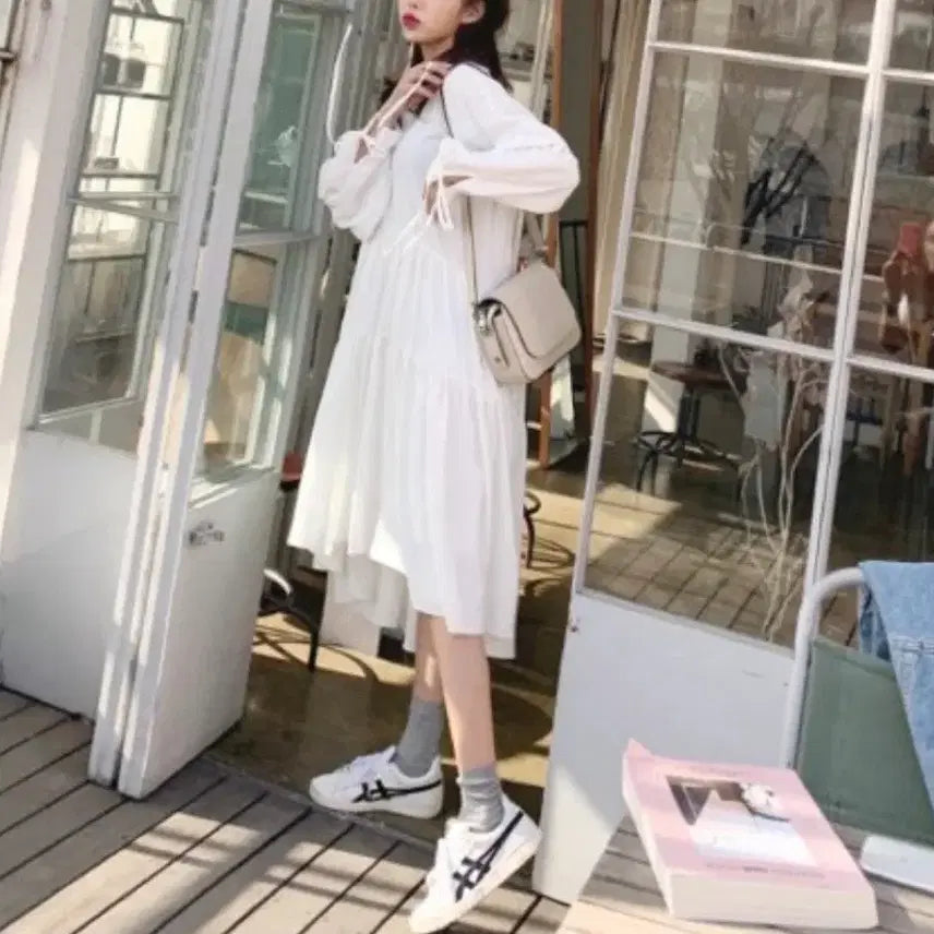 [BUNJANG] Long White Dress / 롱 화이트 원피스