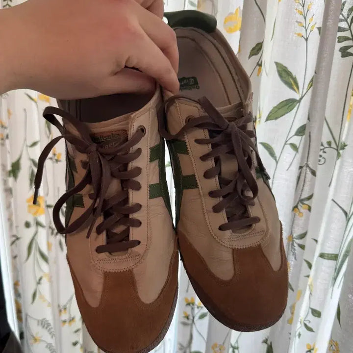 [BUNJANG] Onitsuka Tiger Mexico 66 SD Green Beige Leather Sneakers / 오니츠카타이거 멕시코66SD 그린 베이지