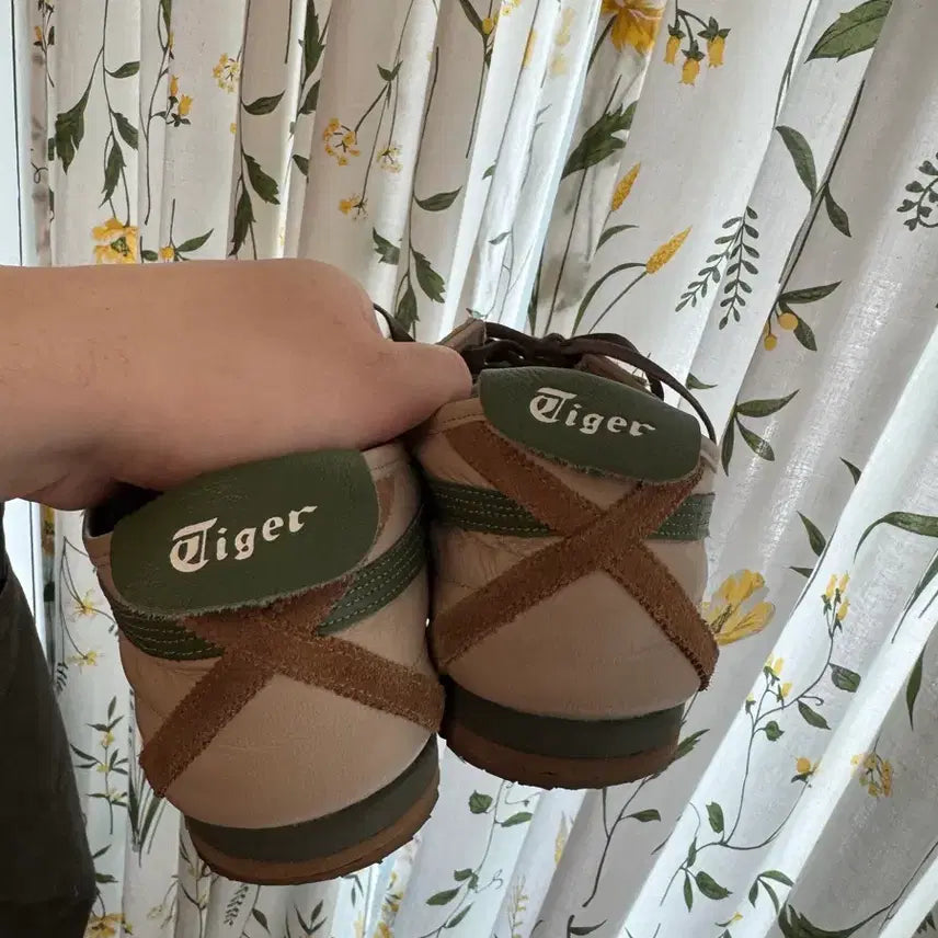 [BUNJANG] Onitsuka Tiger Mexico 66 SD Green Beige Leather Sneakers / 오니츠카타이거 멕시코66SD 그린 베이지