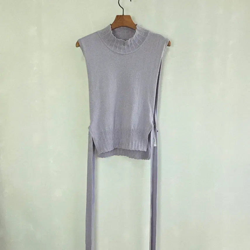 [BUNJANG] Ozsecon Side Strap Vest Knit Purple / 오즈세컨 사이드 스트랩 베스트 니트 퍼플 한섬