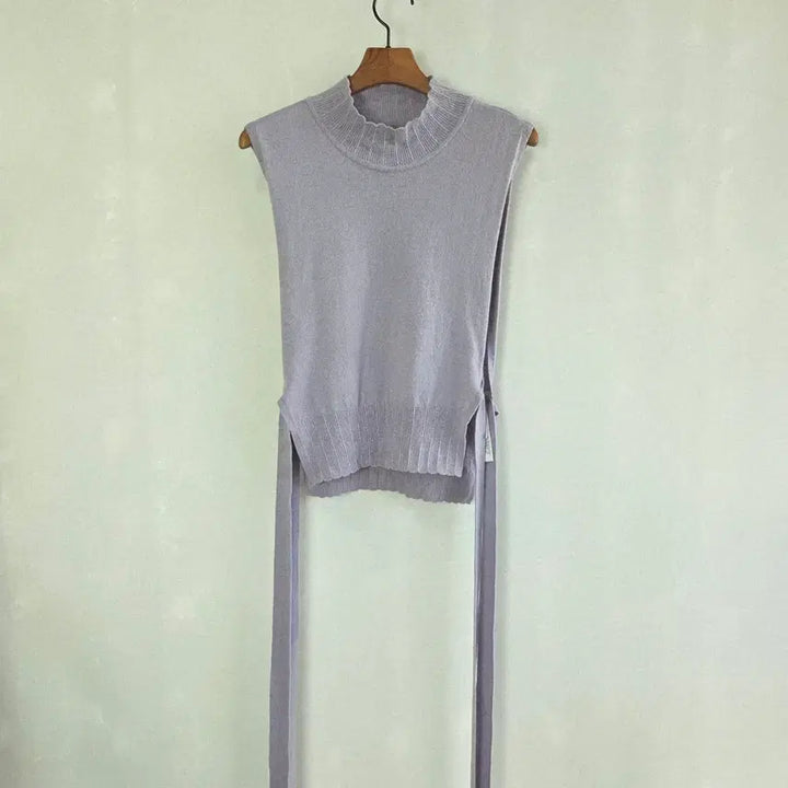 [BUNJANG] Ozsecon Side Strap Vest Knit Purple / 오즈세컨 사이드 스트랩 베스트 니트 퍼플 한섬
