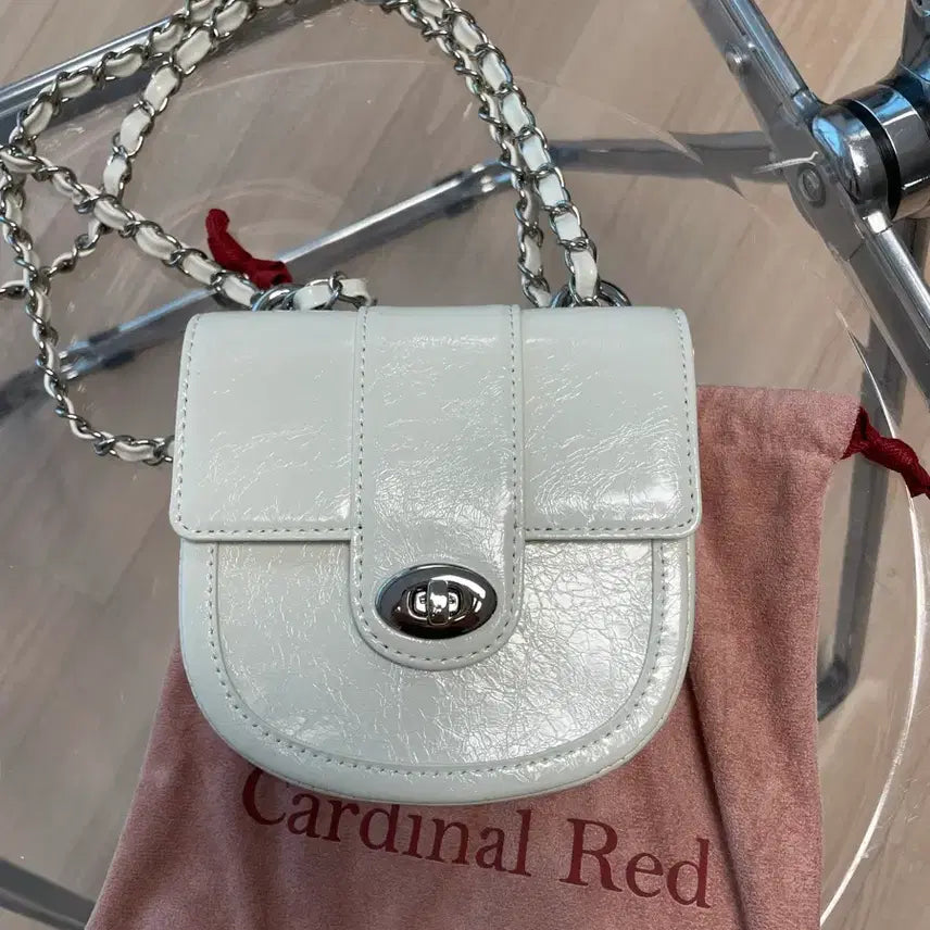 [BUNJANG] Cardinal Red Crossbody Bag Silver Chain / 카디널레드 정품(1회착용,거의새상품)
