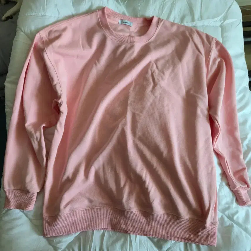 [BUNJANG] Plain Fleece Sweatshirt Pink XL / 무지 기모 맨투맨 핑크 xl