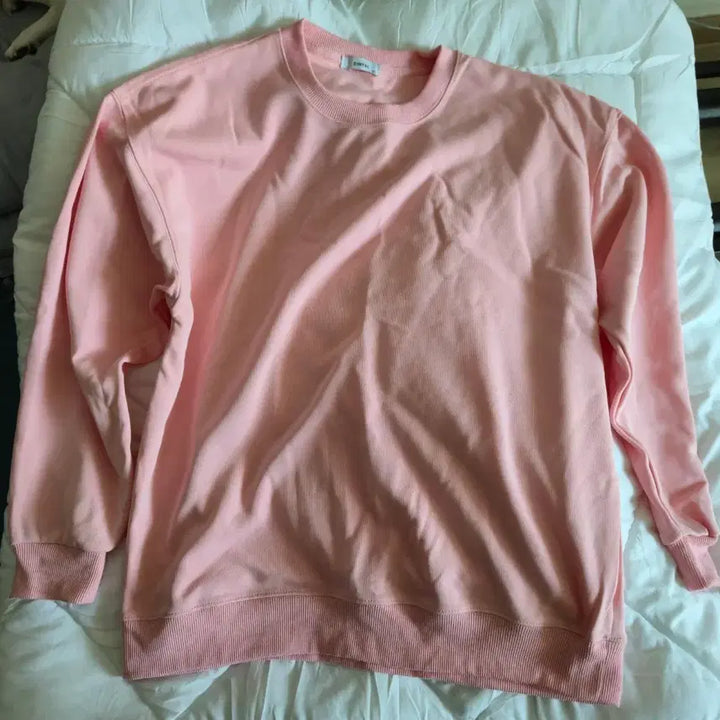 [BUNJANG] Plain Fleece Sweatshirt Pink XL / 무지 기모 맨투맨 핑크 xl
