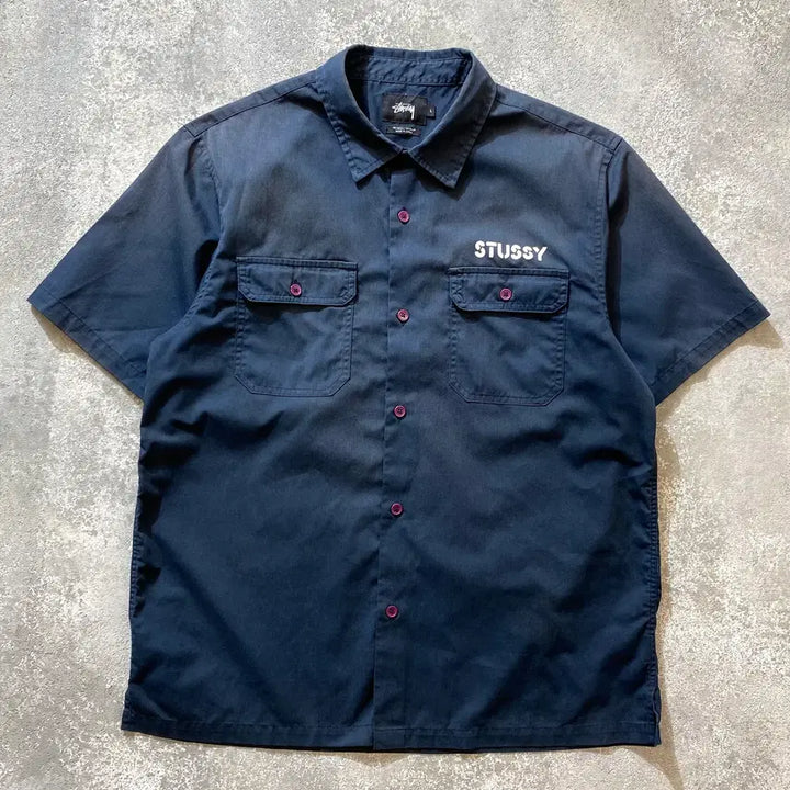 [SOLD OUT] [L] Stussy 스투시 썬페이드 밀리터리 반팔 셔츠