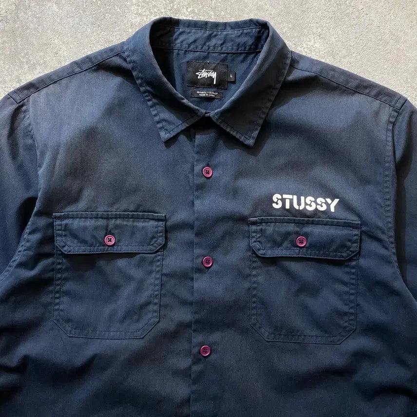 [SOLD OUT] [L] Stussy 스투시 썬페이드 밀리터리 반팔 셔츠
