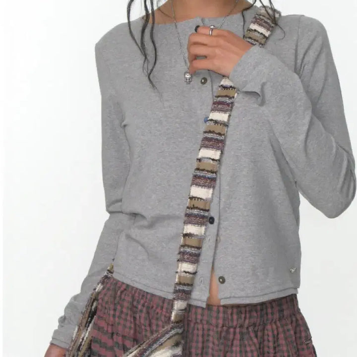 [BUNJANG] Koiseyo Low-Edge Cardigan Mélange Grey / 코이세이오 로우엣지 가디건 멜란지 그레이