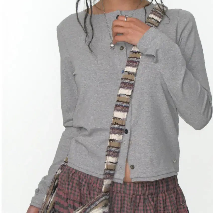 [BUNJANG] Koiseyo Low-Edge Cardigan Mélange Grey / 코이세이오 로우엣지 가디건 멜란지 그레이