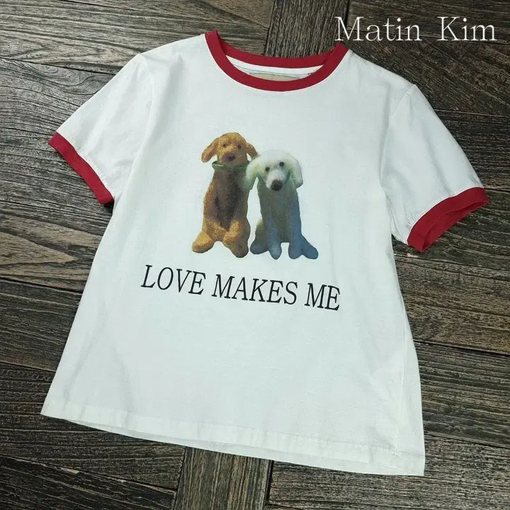 [BUNJANG] MATIN KIM Graphic Printing Ringer T-shirt / 마뗑킴 그래픽 프린팅 반팔 링거티 M20363
