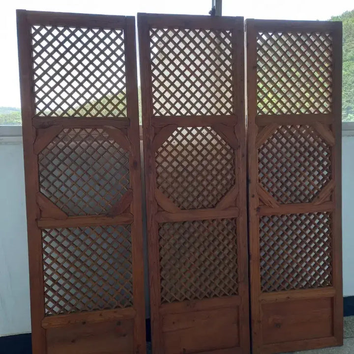 [BUNJANG] Antique Palgak Door (3 pcs) / 옛날 팔각 문짝  3개