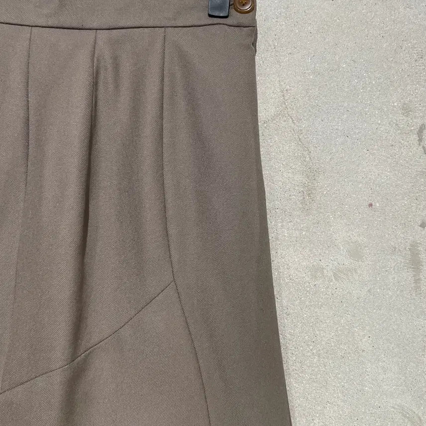 [BUNJANG] Vivienne Westwood Red Label Khaki Flare Wool Long Skirt Size 40 / 비비안 웨스트우드 레드라벨 카키 플레어 울 롱 스커트