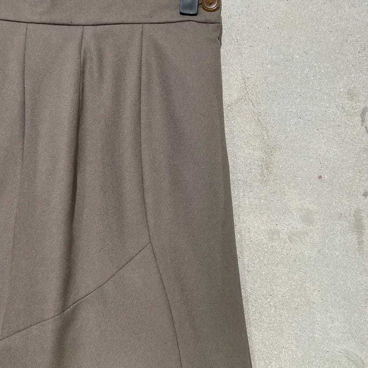 [BUNJANG] Vivienne Westwood Red Label Khaki Flare Wool Long Skirt Size 40 / 비비안 웨스트우드 레드라벨 카키 플레어 울 롱 스커트