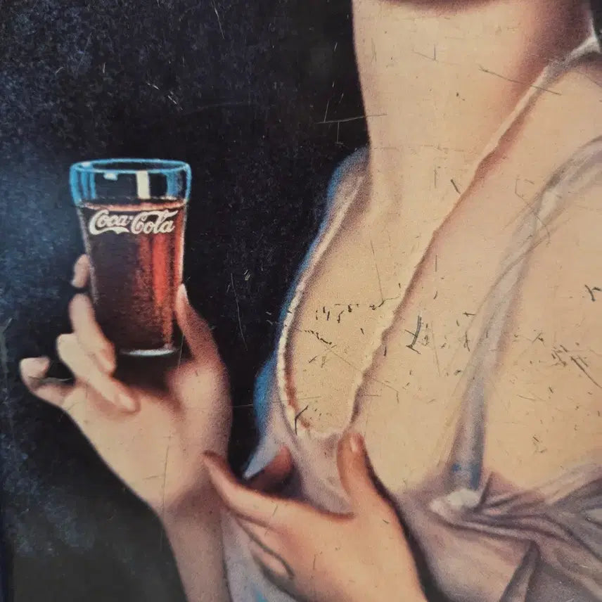 [BUNJANG] Vintage Coca-Cola Tin Tray - 1920s Blue Dress Lady / 빈티지 코카콜라 양철 트레이 - 1920년대 블루 드레스 레이디