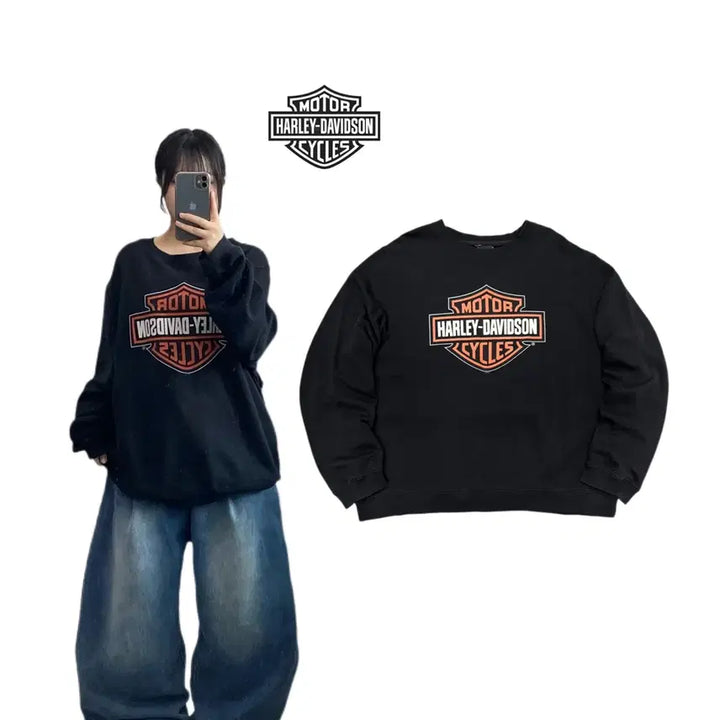 [BUNJANG] Harley-Davidson Sweatshirt Black / 할리데이비슨 스웻셔츠 맨투맨 블랙