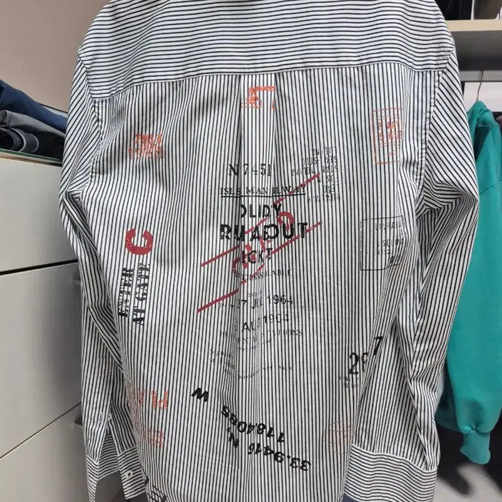 [BUNJANG] EZIO Homme Stripe Printing Shirt / 이지오옴므 스트라이프 프린팅 남방 셔츠