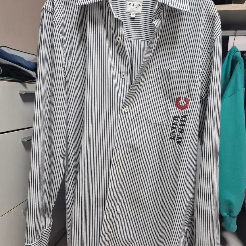 [BUNJANG] EZIO Homme Stripe Printing Shirt / 이지오옴므 스트라이프 프린팅 남방 셔츠