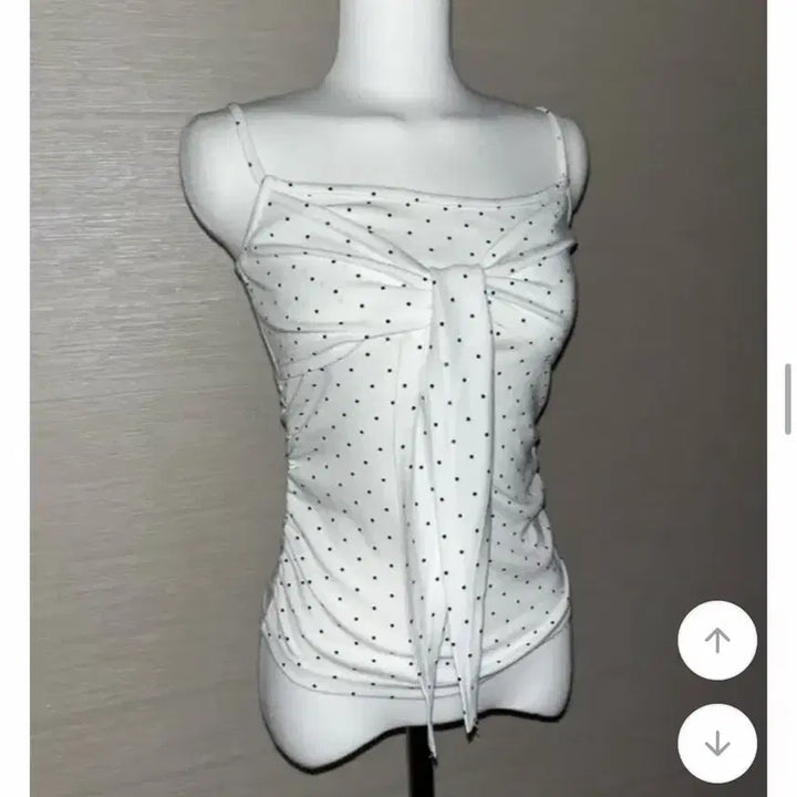 [BUNJANG] Dot Ribbon Sleeveless Top (Gray) / 도트 리본 나시 (회색)