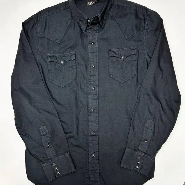 [BUNJANG] RRL Twill Black Western Shirt L / [새상품] RRL 트윌 블랙 웨스턴 셔츠 L