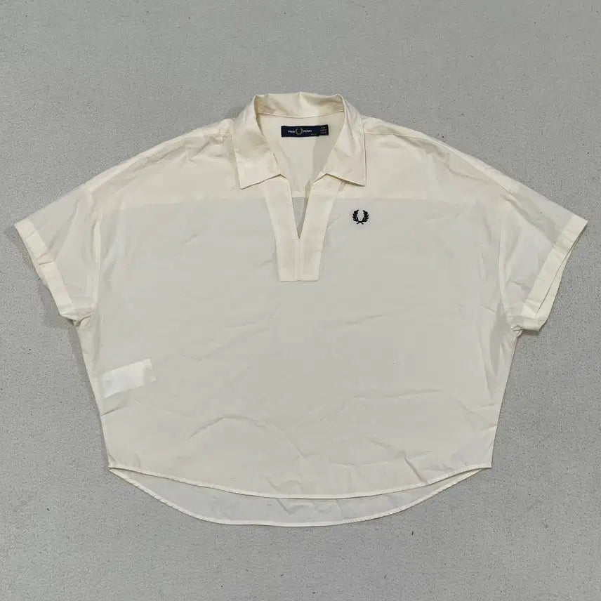 [BUNJANG] Fred Perry Oversized Woven Collar Short Sleeve Shirt / S 프레드페리 오버사이즈 우븐 카라 반팔 셔츠 0428-1