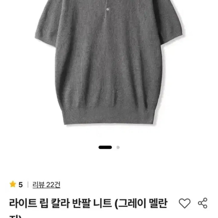 [BUNJANG] Steadyeverywhere Lip Collar Short-Sleeve Knit - Dark Grey / 스테디에브리웨어 / 립 카라 반팔 니트 / 2