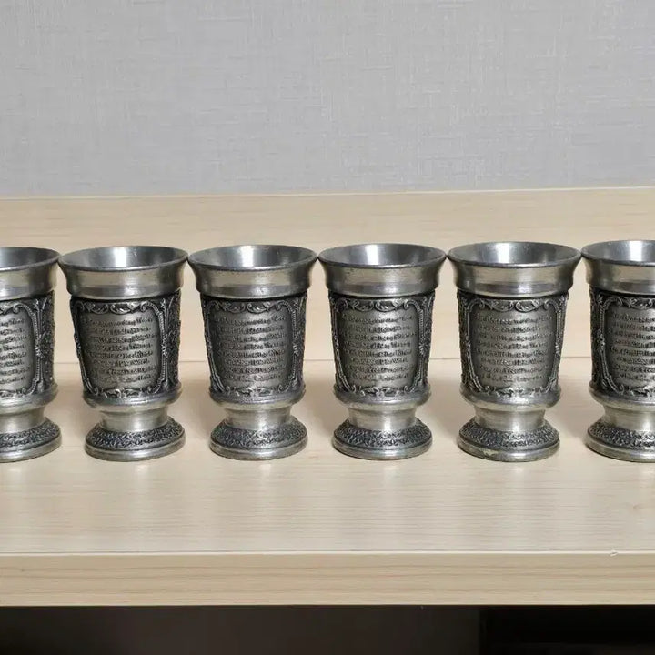 [BUNJANG] Antique Pewter Cups Set of 6 / 주석 잔 6개 세트