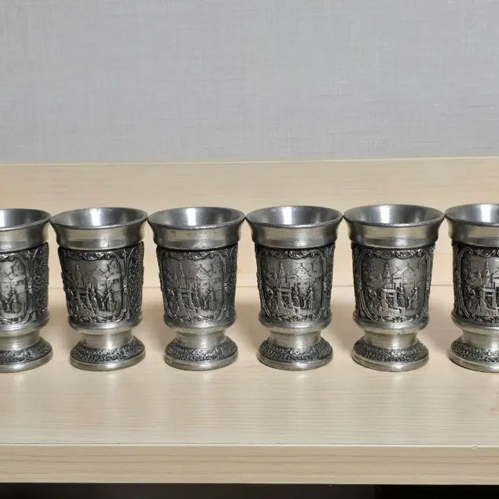 [BUNJANG] Antique Pewter Cups Set of 6 / 주석 잔 6개 세트