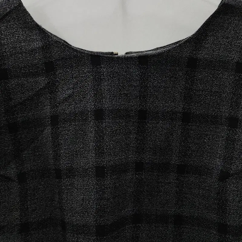 [BUNJANG] Vintage Avant-Garde Check Black Jacket Blouse / 빈티지 아방가르드 체크 블랙 자켓 블라우스