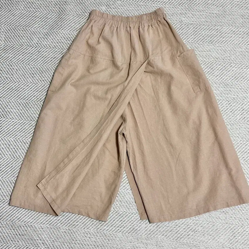 [BUNJANG] Modern Beige Wrap Style Wide Pants / Modern 베이지색 랩 스타일 와이드 팬츠