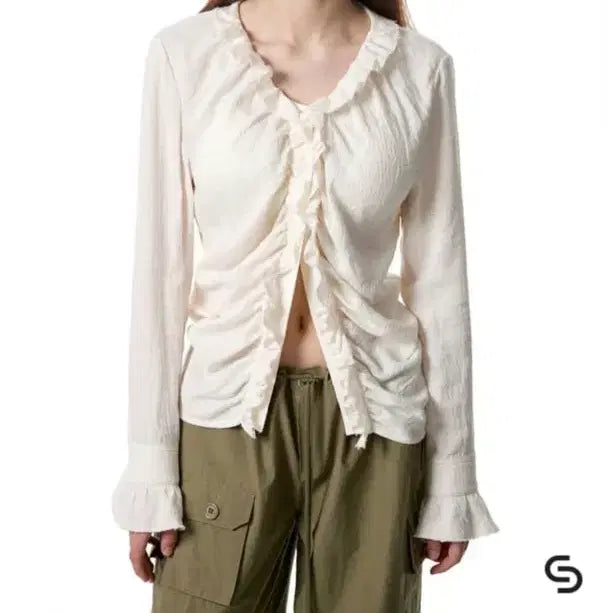 [BUNJANG] Seric Shirring Blouse / 세릭 셔링 블라우스