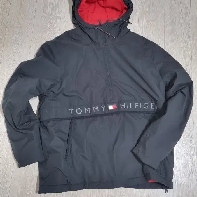 [SOLD OUT] TOMMY HILFIGER 타미힐피거 후드 아노락 블랙 경량 후드 패딩
