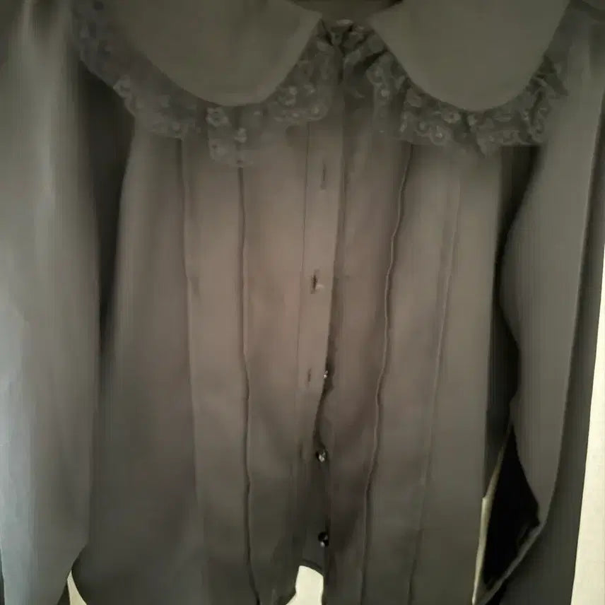 [BUNJANG] Mars Long Sleeve Lace Blouse Black / 마즈 ma*rs 긴팔 레이스 블랙 블라우스