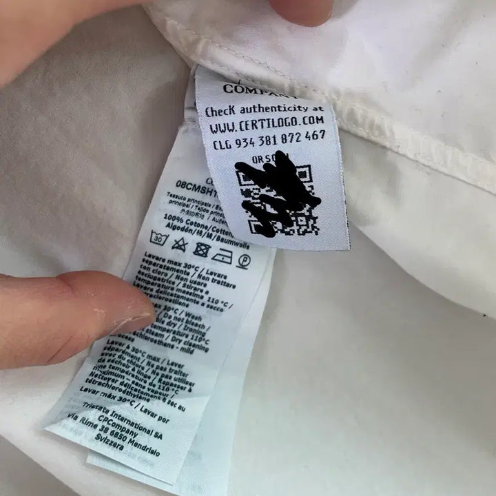 [BUNJANG] CP Company Lens Applique White Pocket Shirt XL / CP컴퍼니 렌즈 와펜 화이트 포켓셔츠
