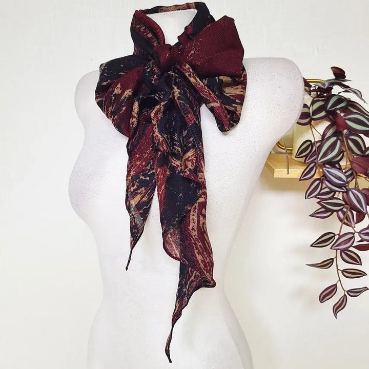 [BUNJANG] Velard Touch Silk Wool Blended Scarf Burgundy / 벨라디터치 실크 울블랜디드 스카프 버건디 F