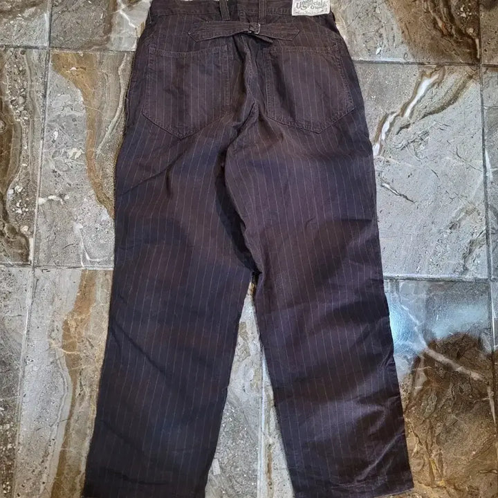 [BUNJANG] Freewheelers Double Knee Brown Pinstripe Work Pants / 프리휠러스 더블니 브라운 핀스트라이프 워크 팬츠