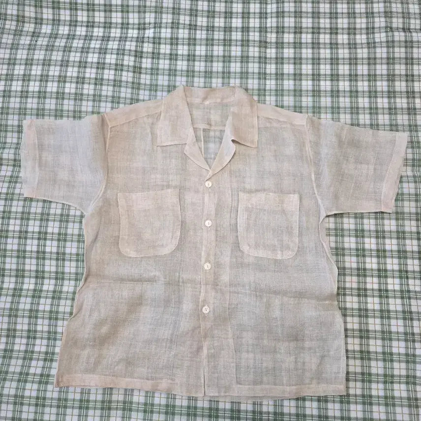 [BUNJANG] Ramie Shirt (Beige, Size 105) / 55 ㅡ삼베색 모시 셔츠ㅡ105