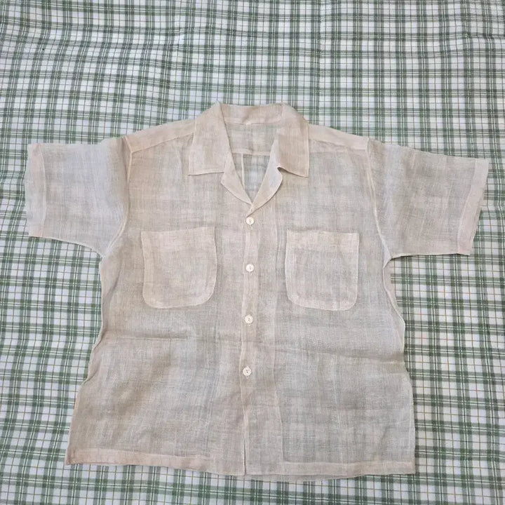 [BUNJANG] Ramie Shirt (Beige, Size 105) / 55 ㅡ삼베색 모시 셔츠ㅡ105