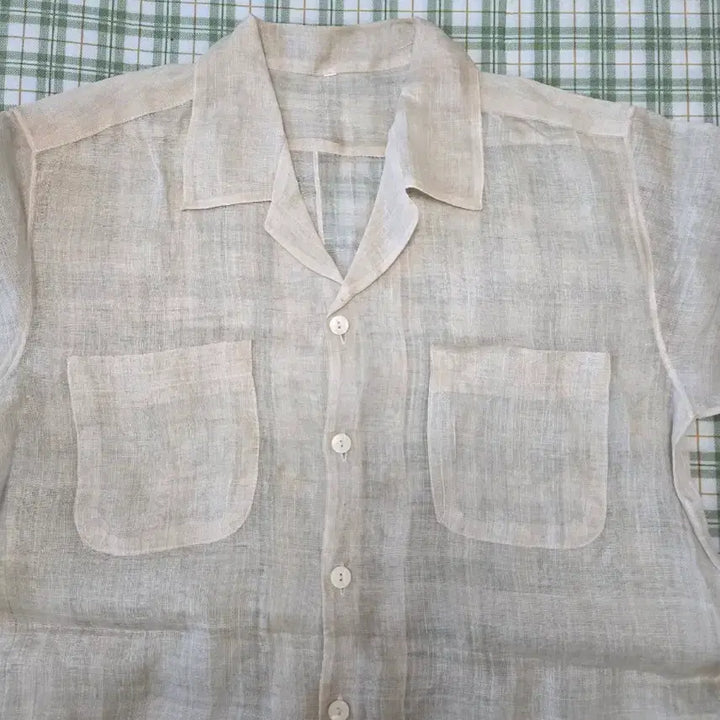 [BUNJANG] Ramie Shirt (Beige, Size 105) / 55 ㅡ삼베색 모시 셔츠ㅡ105