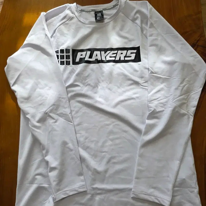 [BUNJANG] Players Long-Sleeve T-Shirt (White/Black) / Players 흰색 검정긴팔 티셔츠