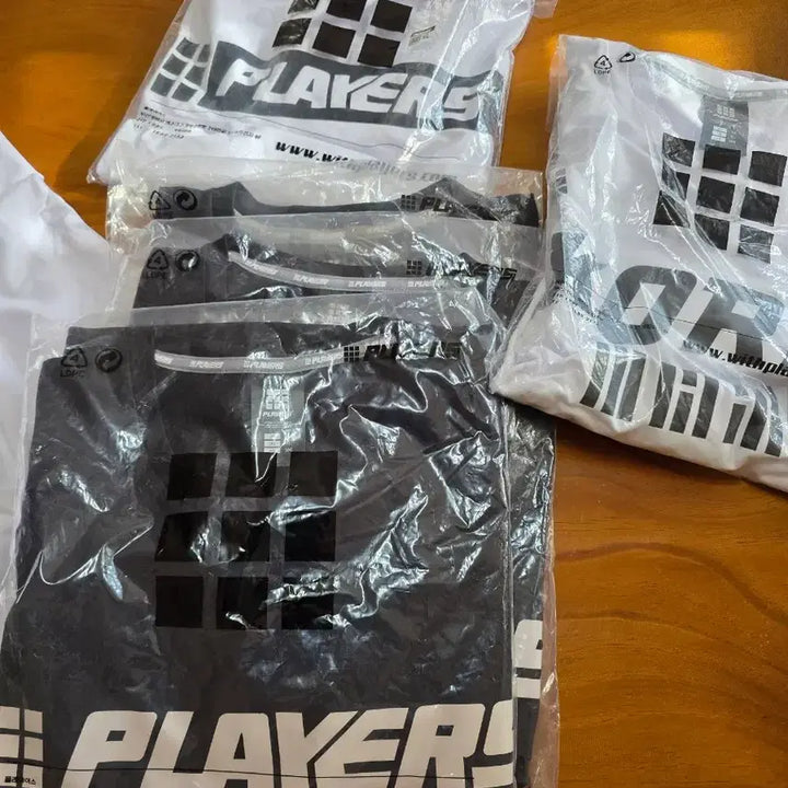 [BUNJANG] Players Long-Sleeve T-Shirt (White/Black) / Players 흰색 검정긴팔 티셔츠